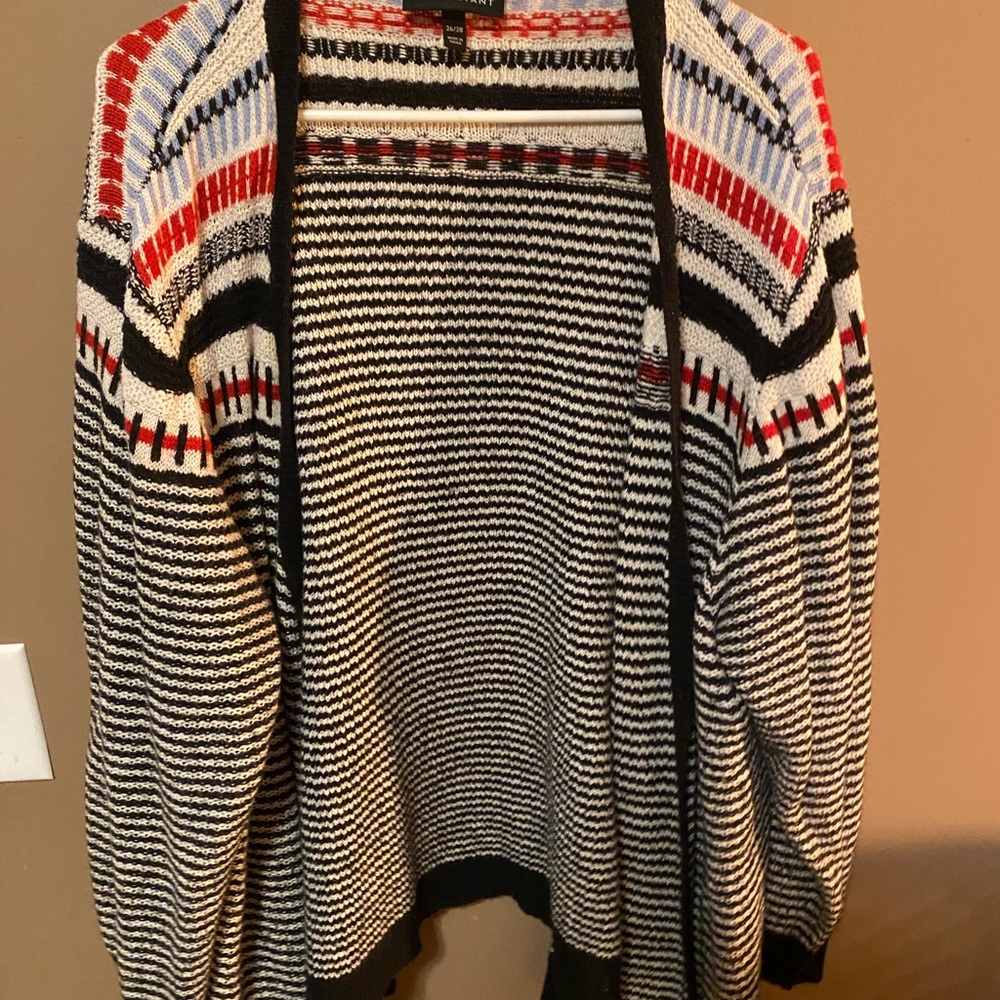 Lane Bryant Multicolor Striped Cardigan